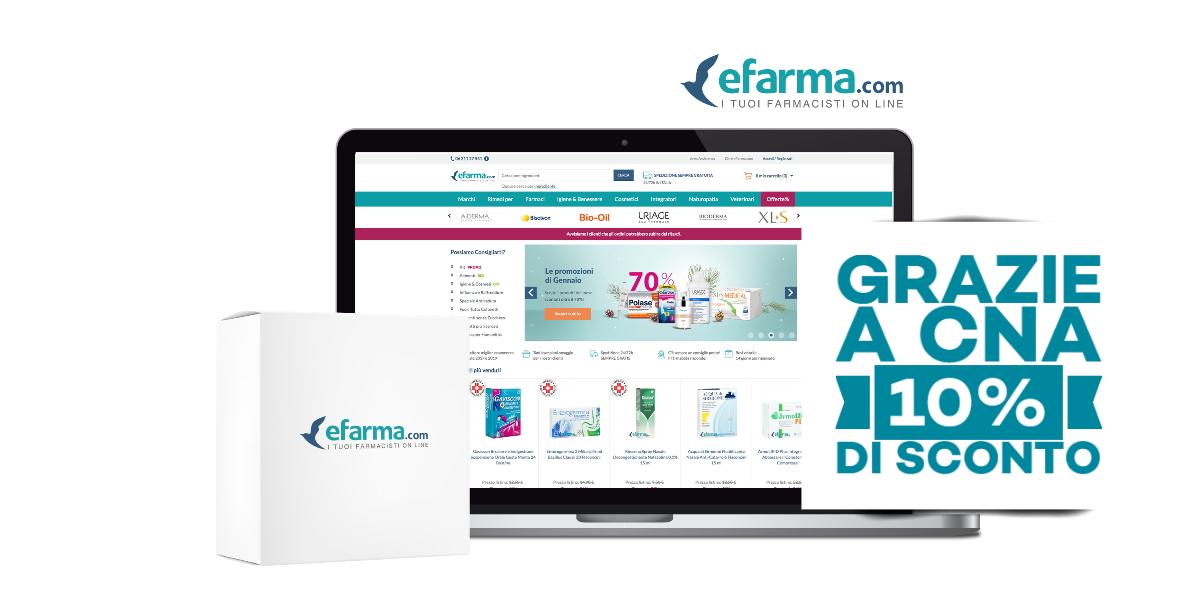 La tua farmacia online con il 10% di sconto grazie a CNA