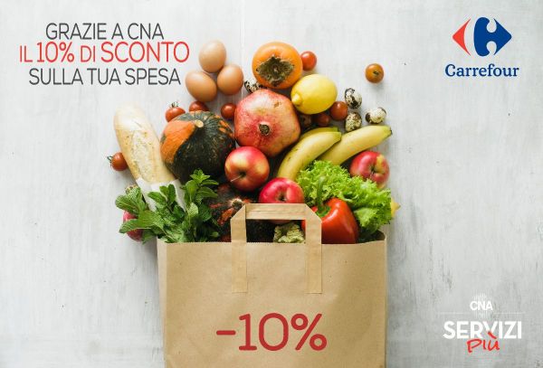Il 10% di sconto sulla tua spesa online con Carrefour grazie a CNA!