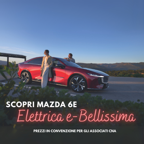 Scopri Mazda 6e Elettrica e-Bellissima. Scontata per gli associati.