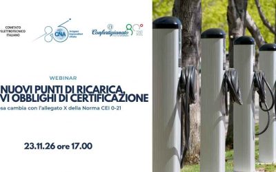Nuovi punti di ricarica, nuovi obblighi di certificazione